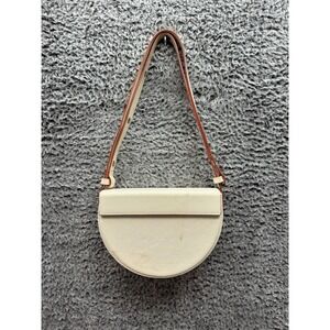 Audette Nuit Beige & Camel Napalack Handbag‎ w/ Adjustable Strap & Magnetic Flap